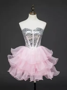 A-line Sweetheart Short Mini Tulle Short Prom Dress Homecoming Dresses