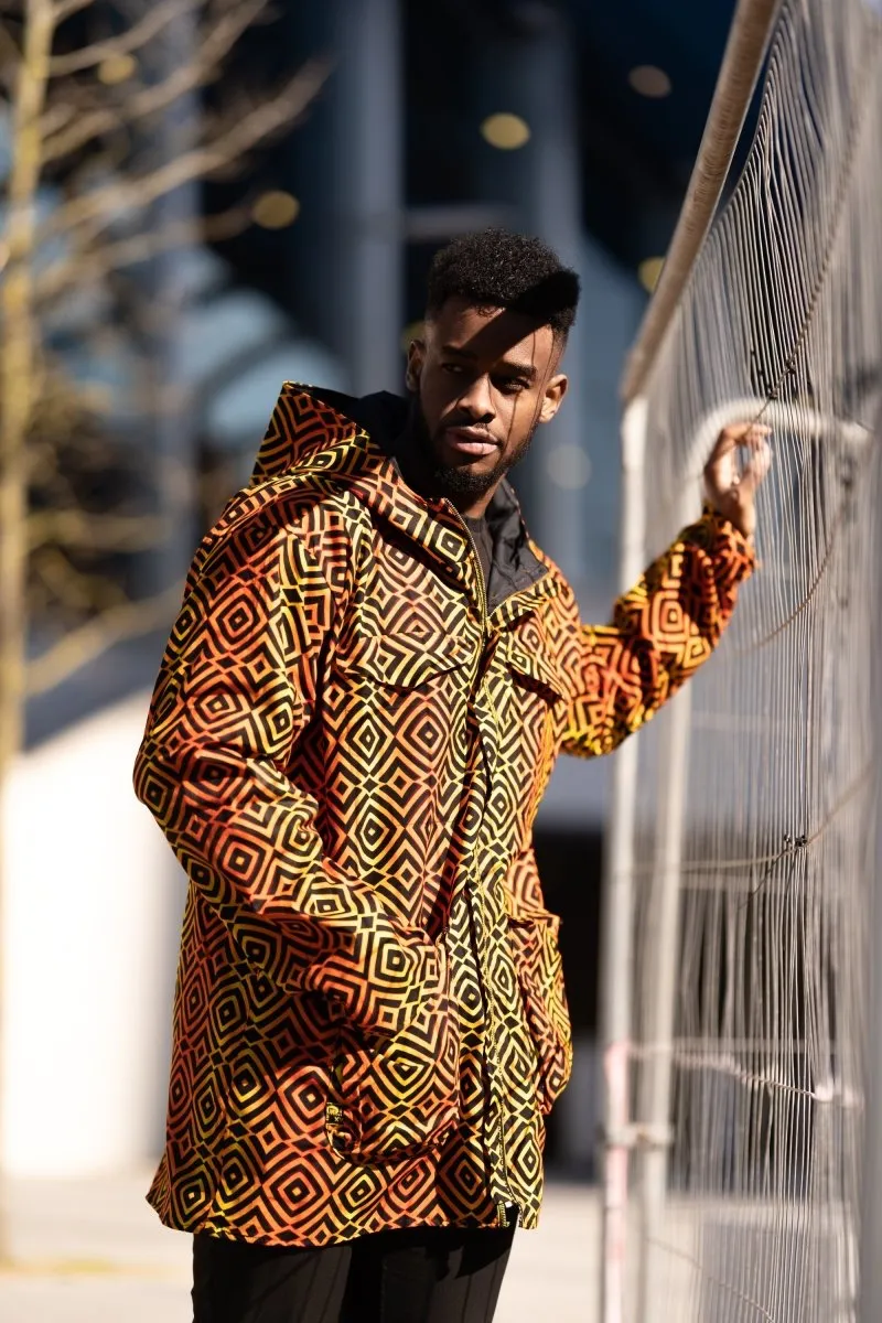 African Jacket In Electric Orange