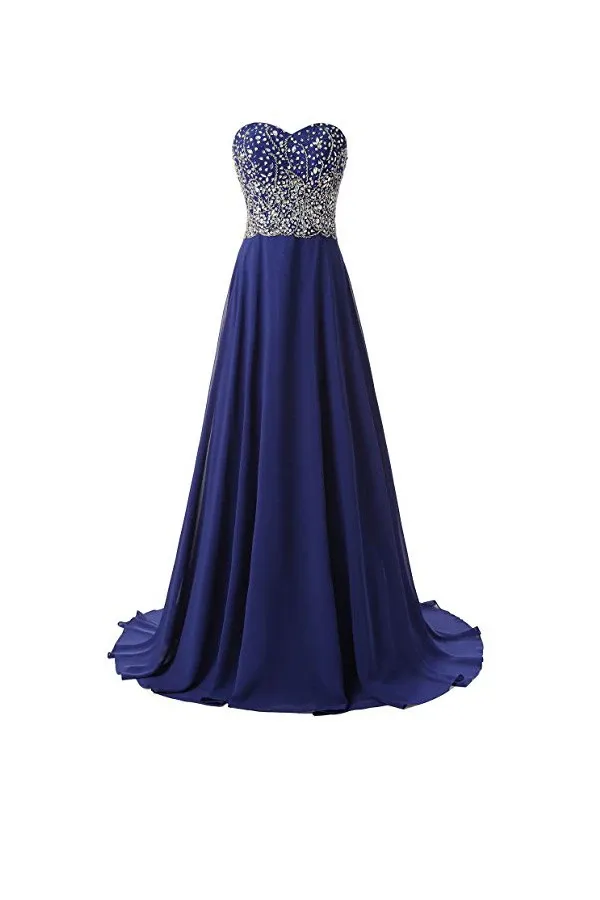 Anneprom A Line Prom Dresses Chiffon Sweetheart Evening Dresses APB0026