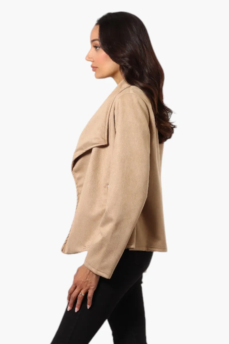 Beechers Brook Suede Waterfall Blazer - Beige