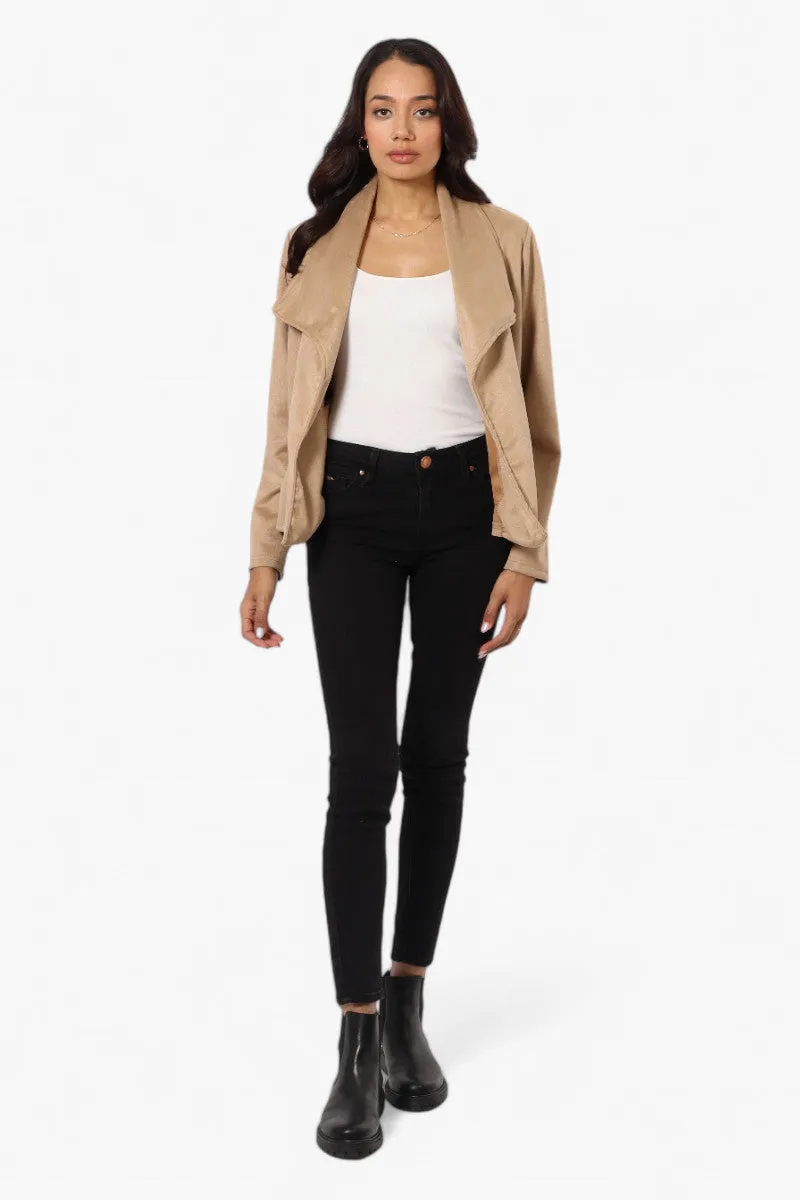 Beechers Brook Suede Waterfall Blazer - Beige