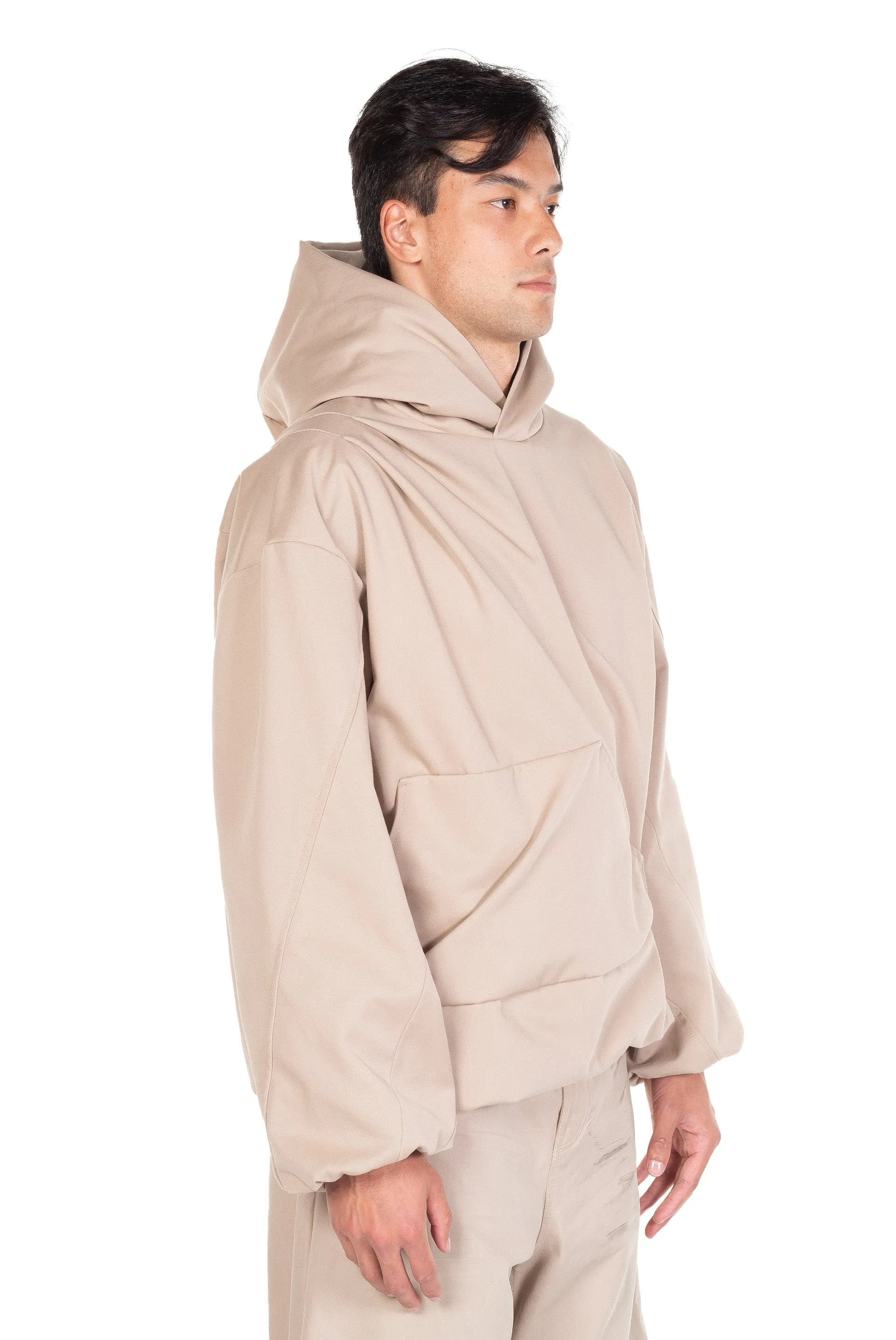 Beige Twisted Hoodie