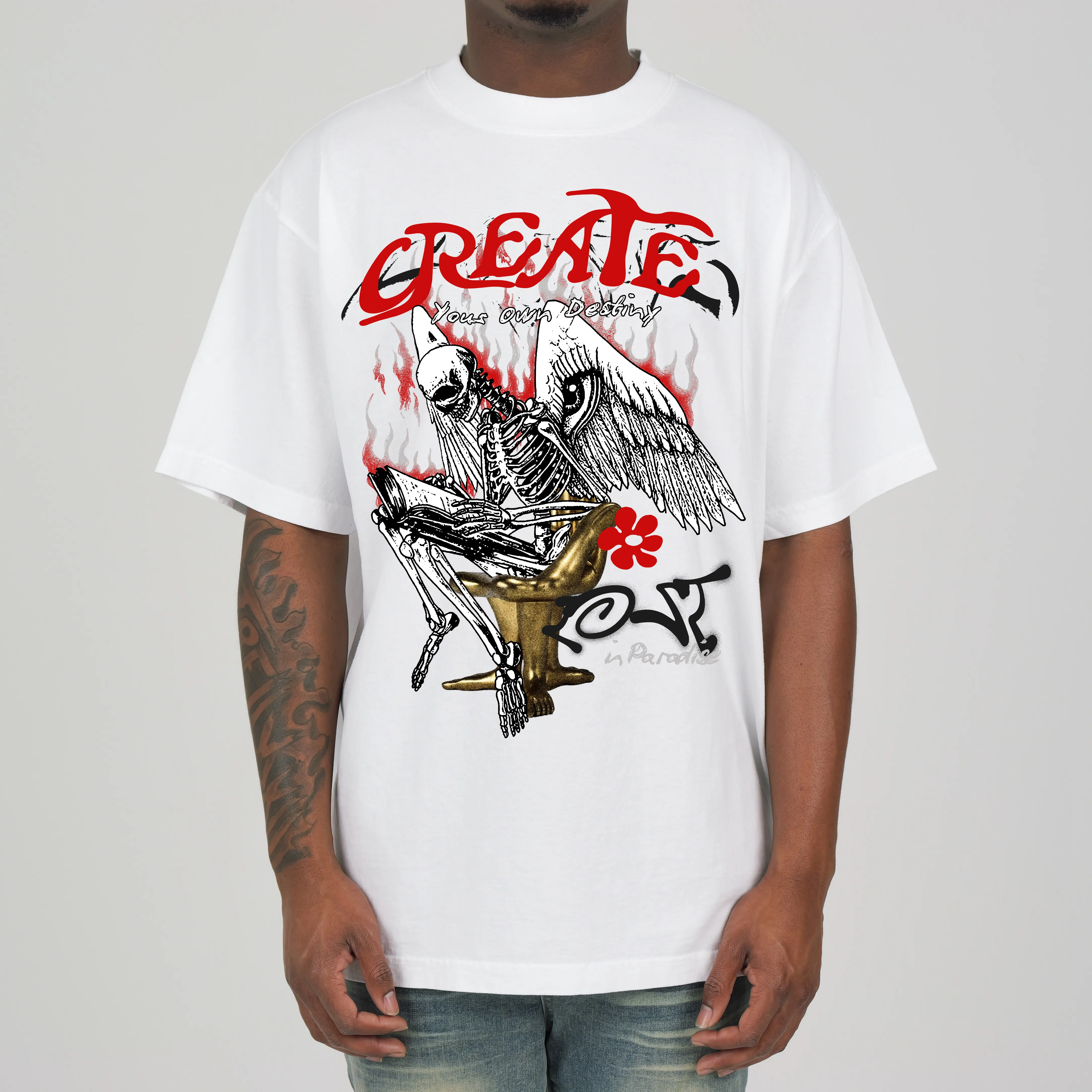 Book Of Dead Prem Tee White/Red