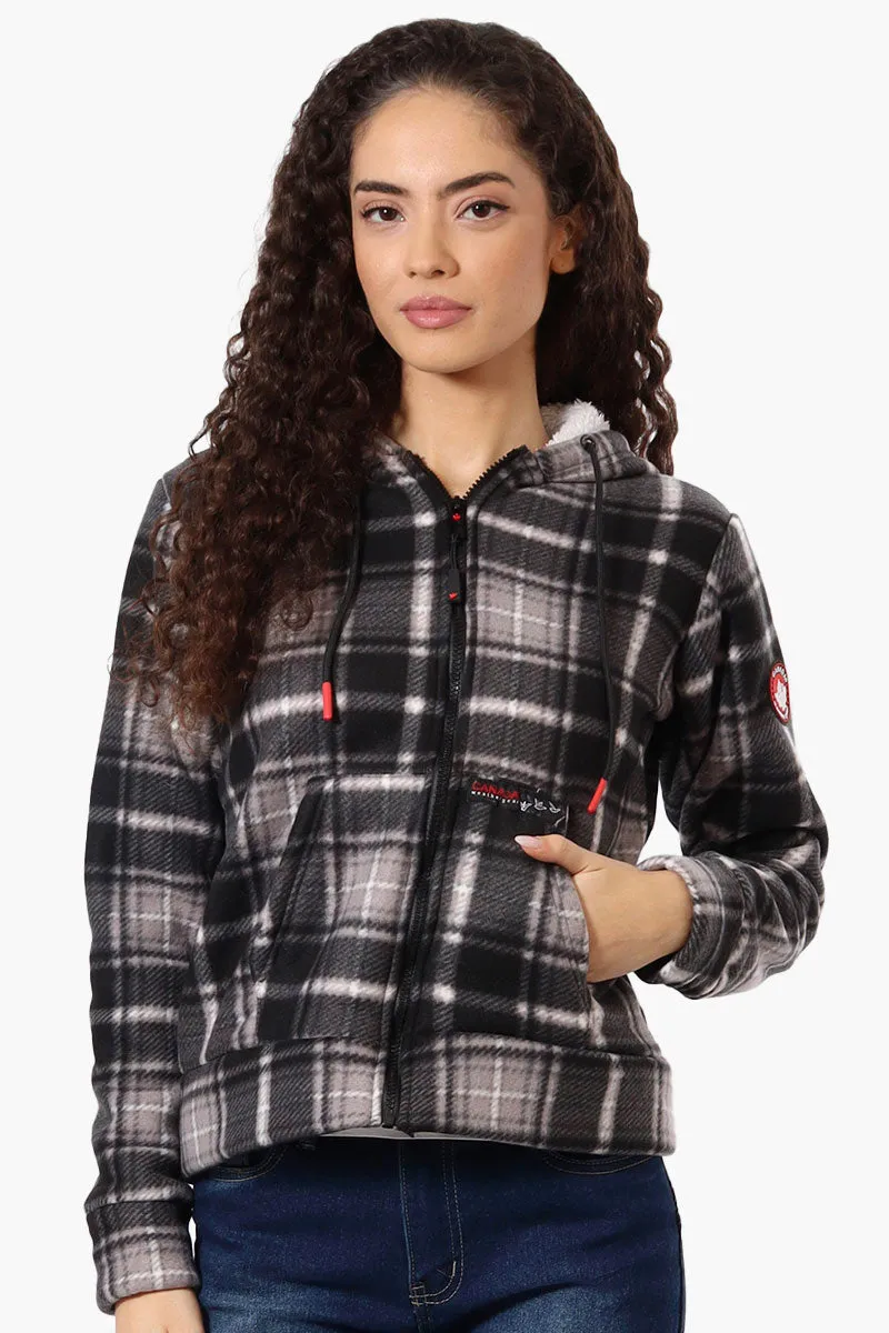 Canada Weather Gear Plaid Fleece Lined Hoodie - Black