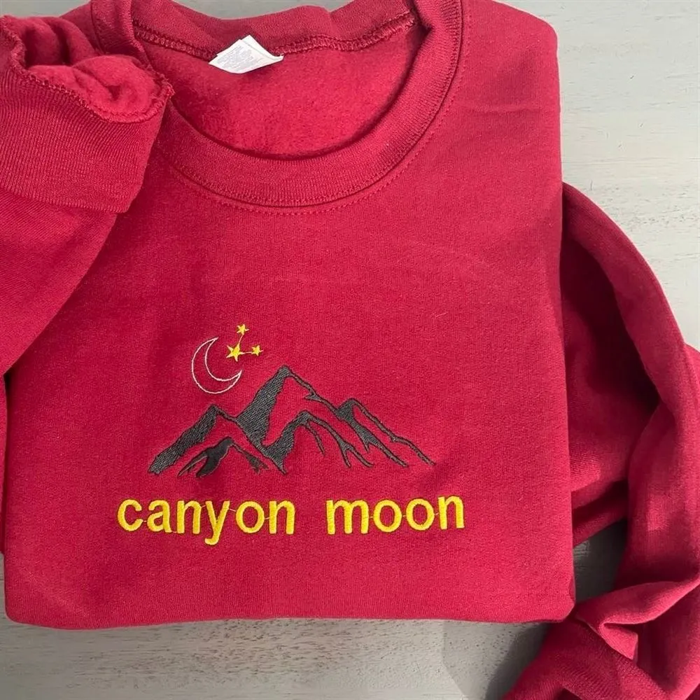 Canyon Moon Embroidered Sweatshirt, Women's Embroidered Sweatshirts