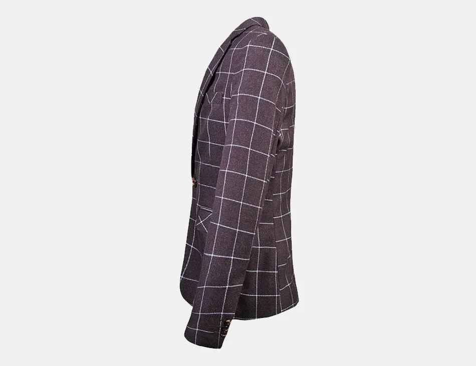 Casual Slim Fit Plaid Men's Blazer