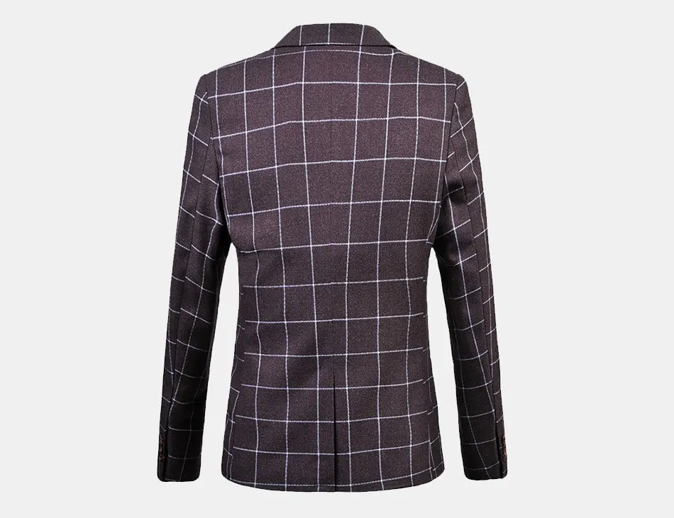 Casual Slim Fit Plaid Men's Blazer