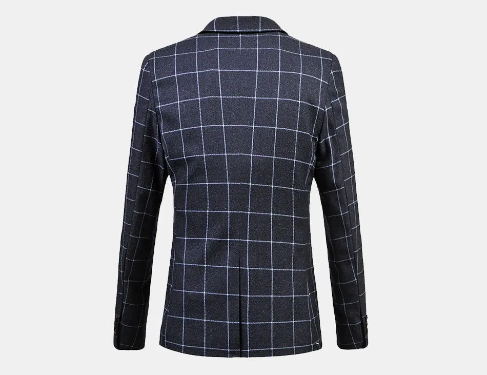 Casual Slim Fit Plaid Men's Blazer