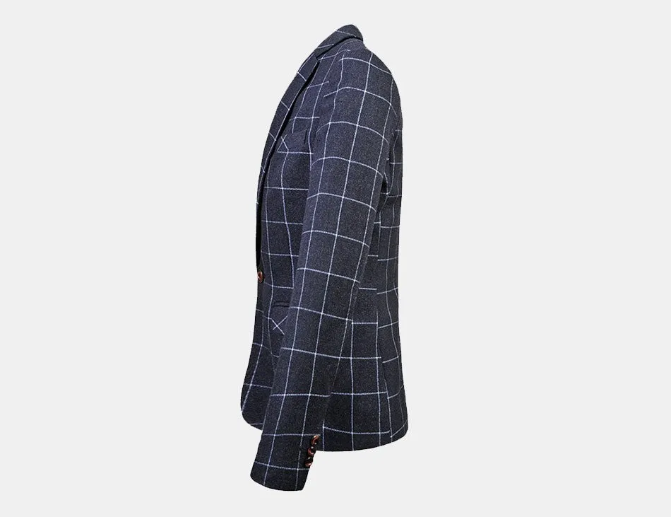 Casual Slim Fit Plaid Men's Blazer