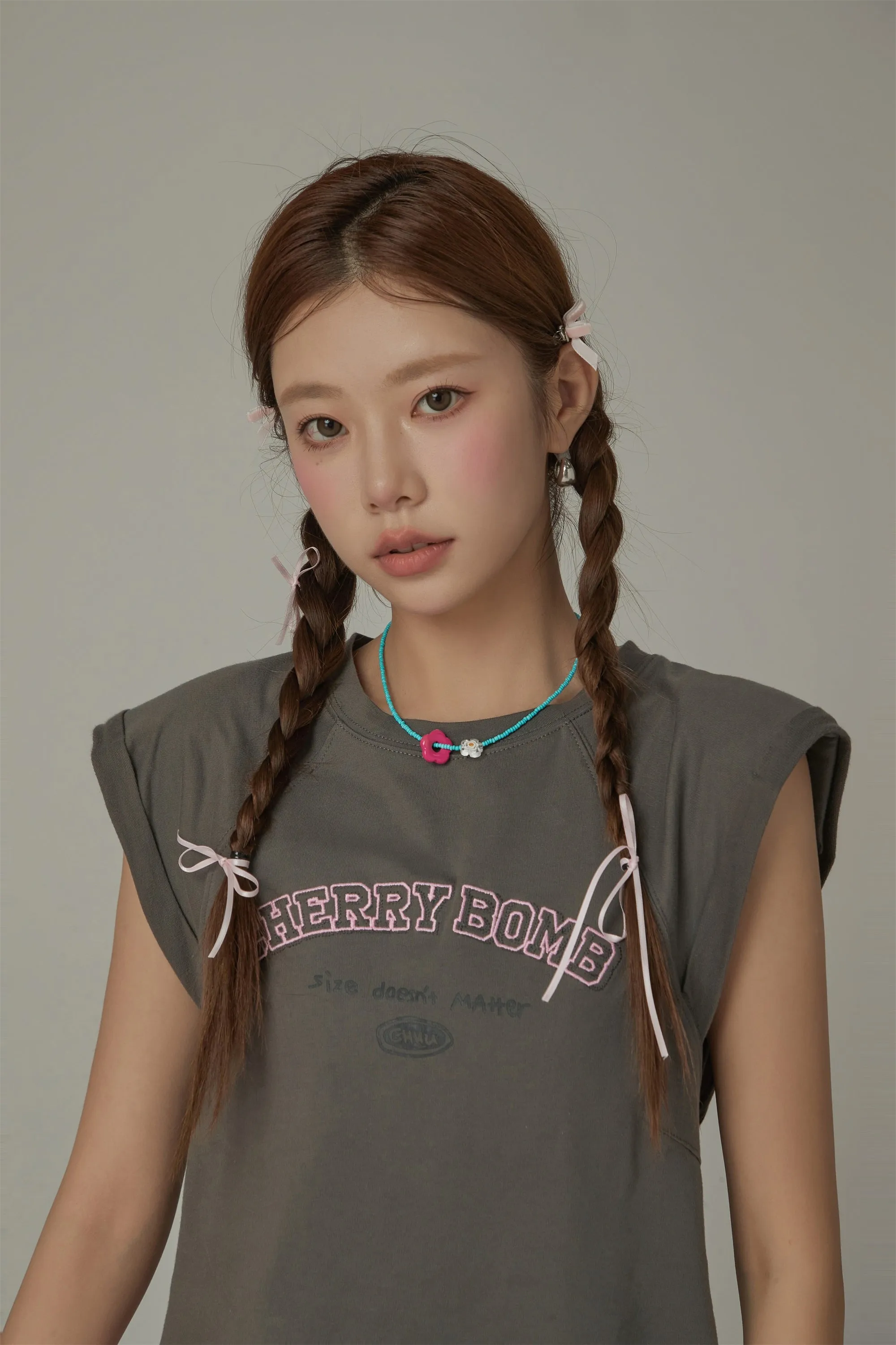 Cherry Bomb Embroidered Cropped Boxy T-Shirt