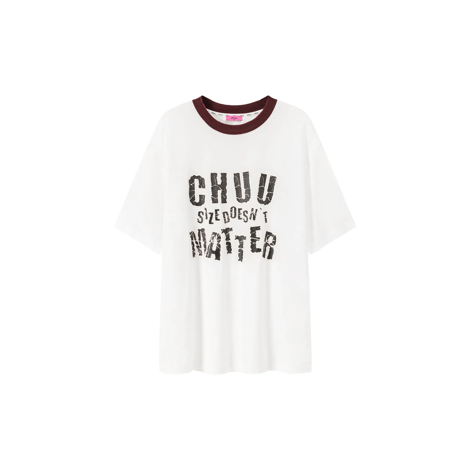 Chuu Size Doesnt Matter Boxy Cotton Short Sleeve T-Shirt