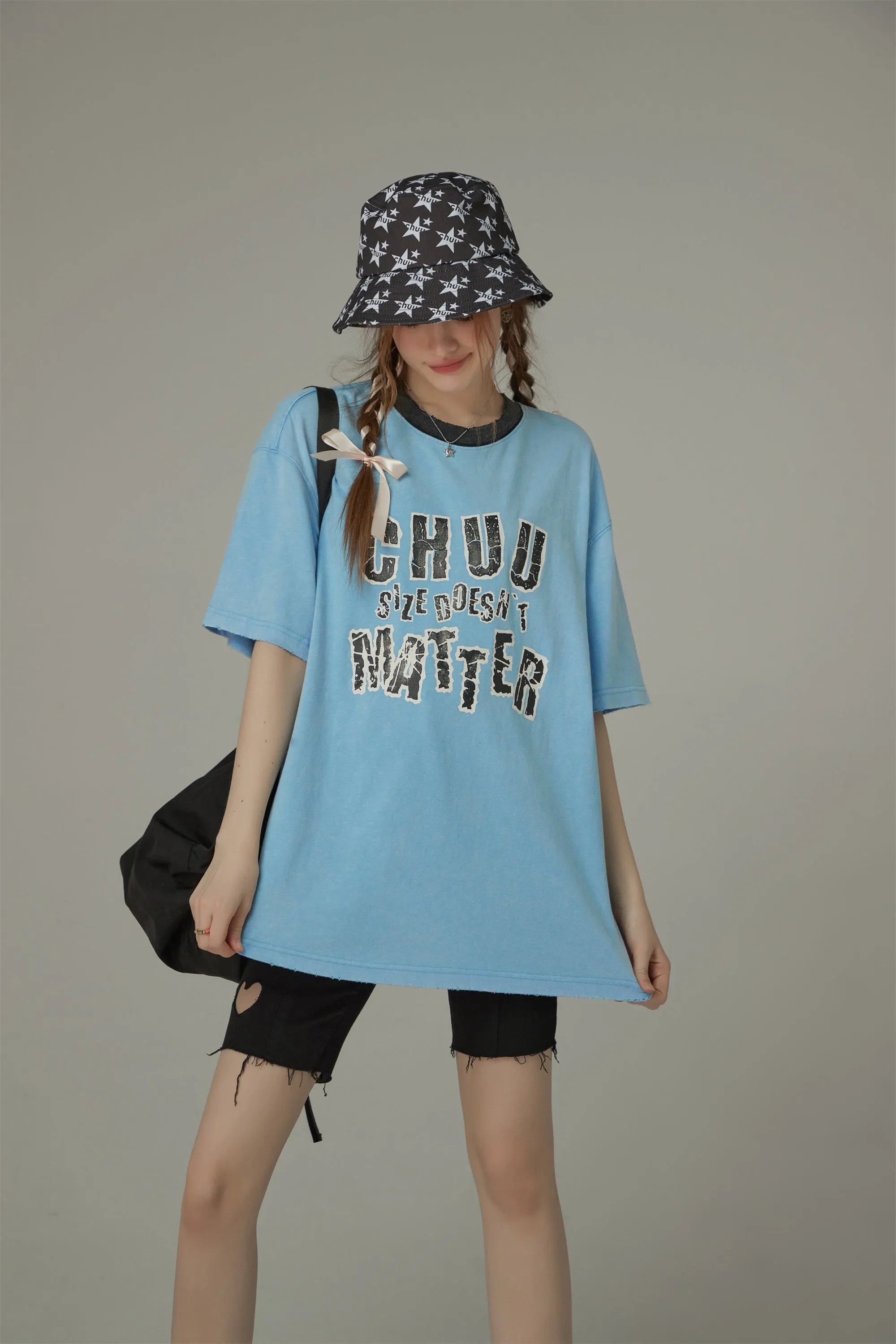 Chuu Size Doesnt Matter Boxy Cotton Short Sleeve T-Shirt