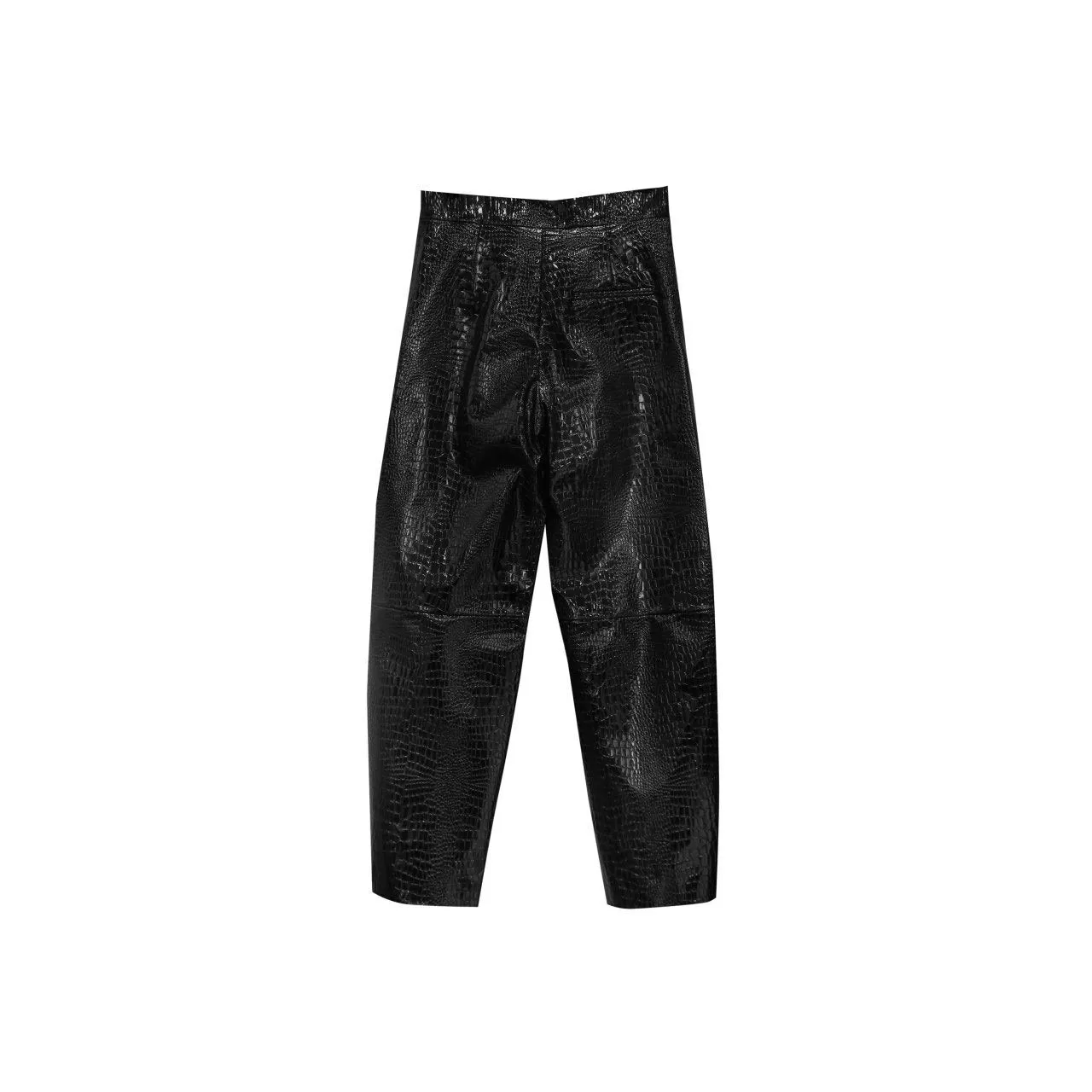 CROC LEATHER VOLUME TROUSERS