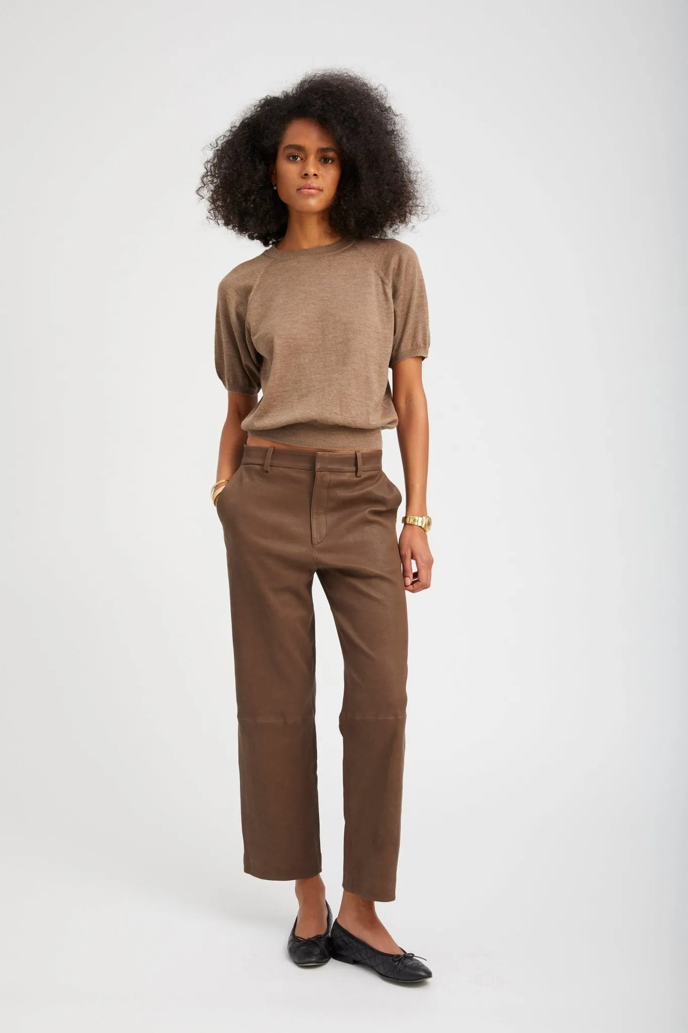 Cropped Baggy Lowrise Trousers