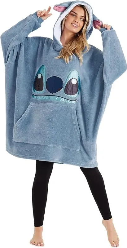 Disney Hoodie Blanket, Sherpa Fleece Oversized Hoodie, Eeyore Stitch Gifts