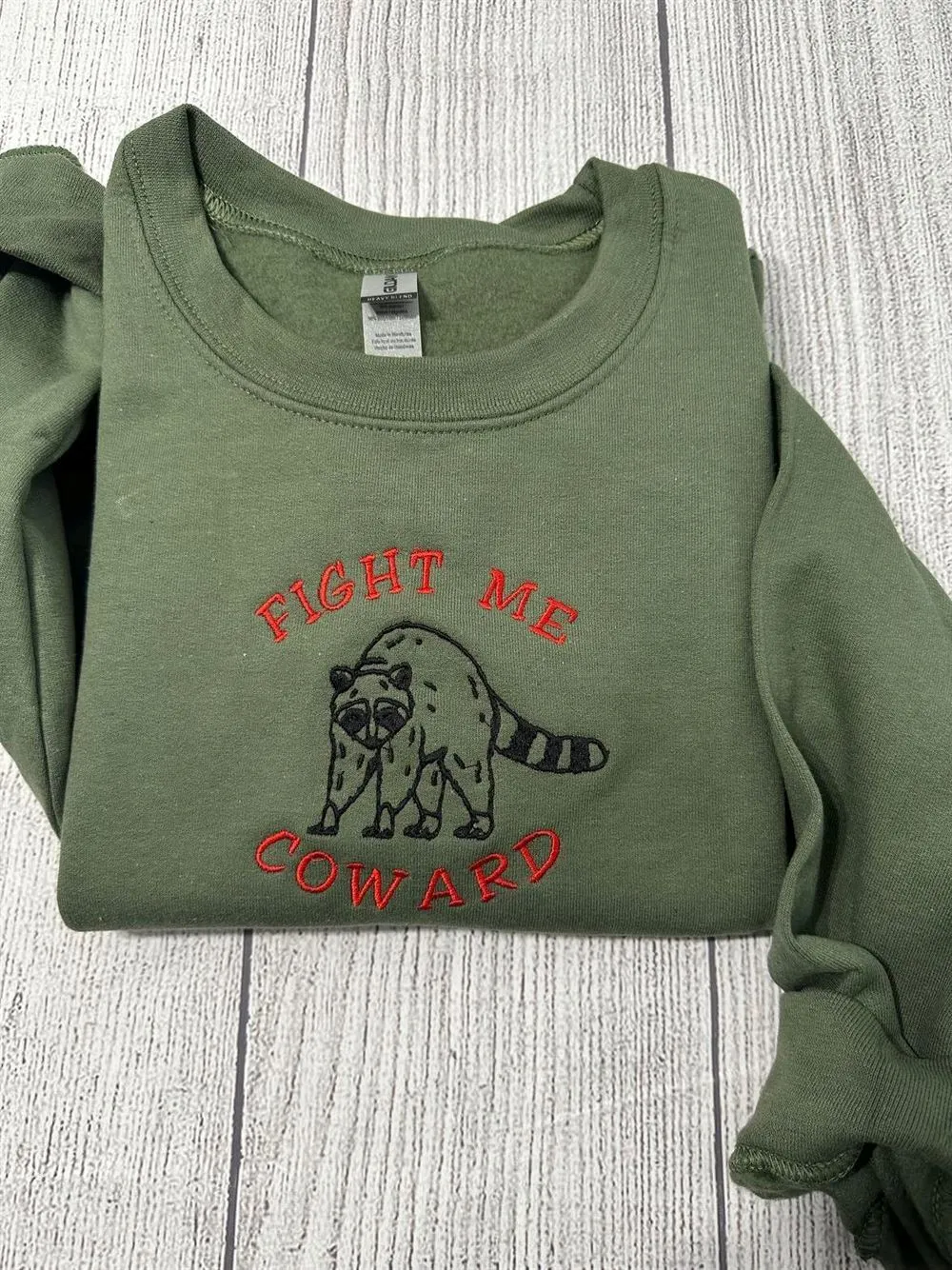 Fight Me Coward Embroidered Sweatshirt, Women's Embroidered Sweatshirts