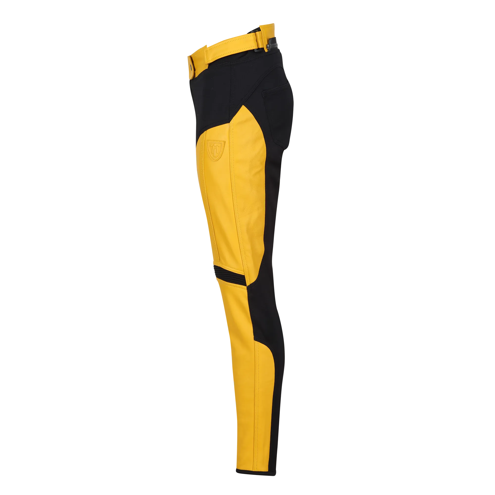 Fiona Yellow Leather Trousers