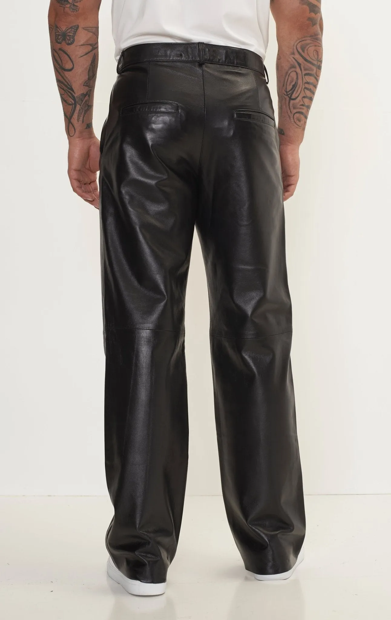 Genuine Lambskin Leather Trousers - Black