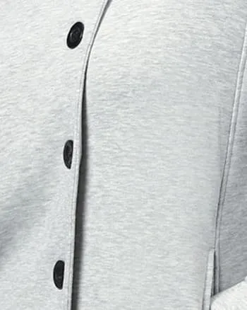 Grey Buttoned Sweatshirt | Light Grey