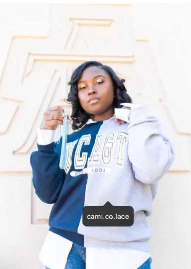 Handmade NCAT Ania NC A&T NCAT Navy Sports Grey Half and Half Crew Neck Unisex Sweatshirt