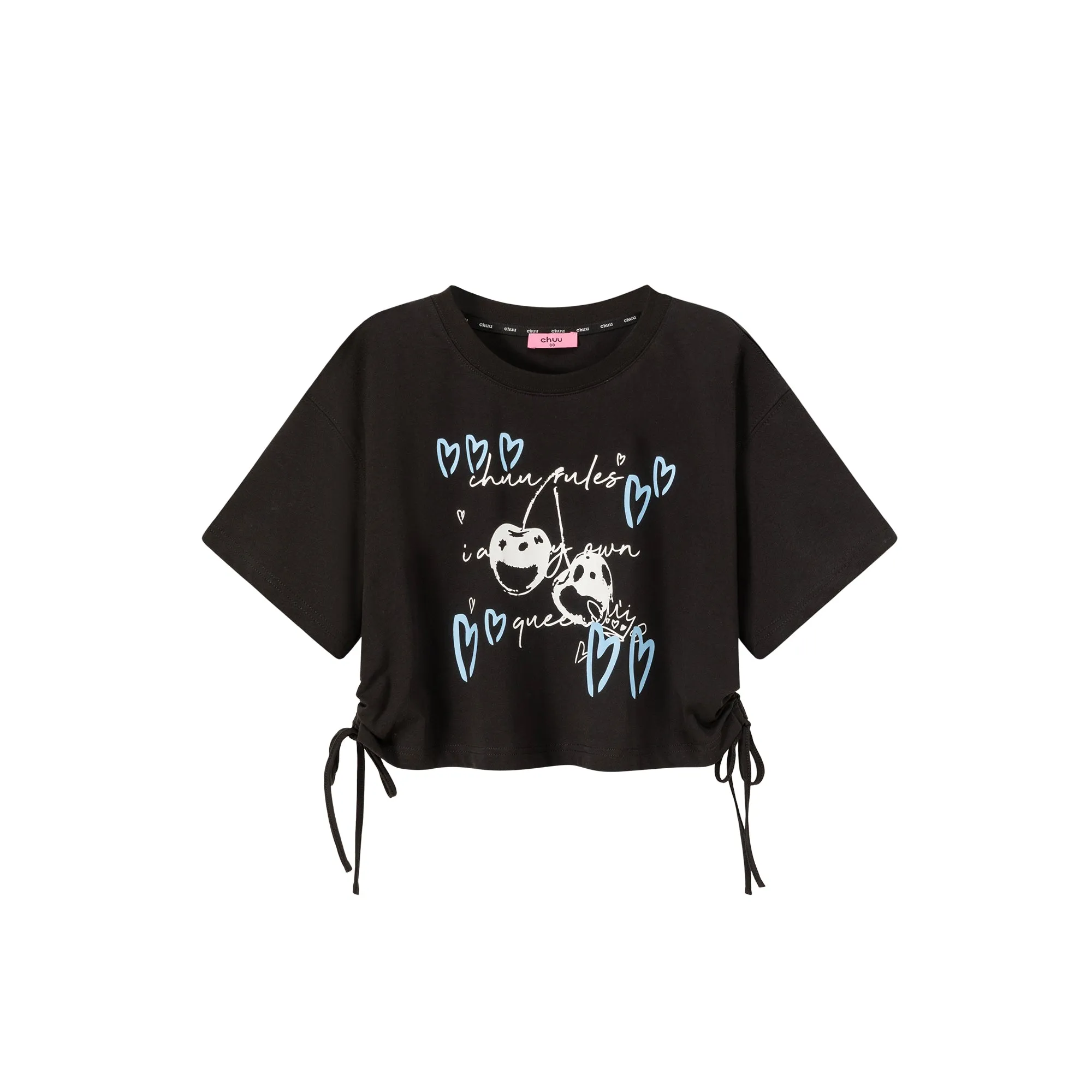 Heart Cherry Boxy Crop Loosefit T-Shirt