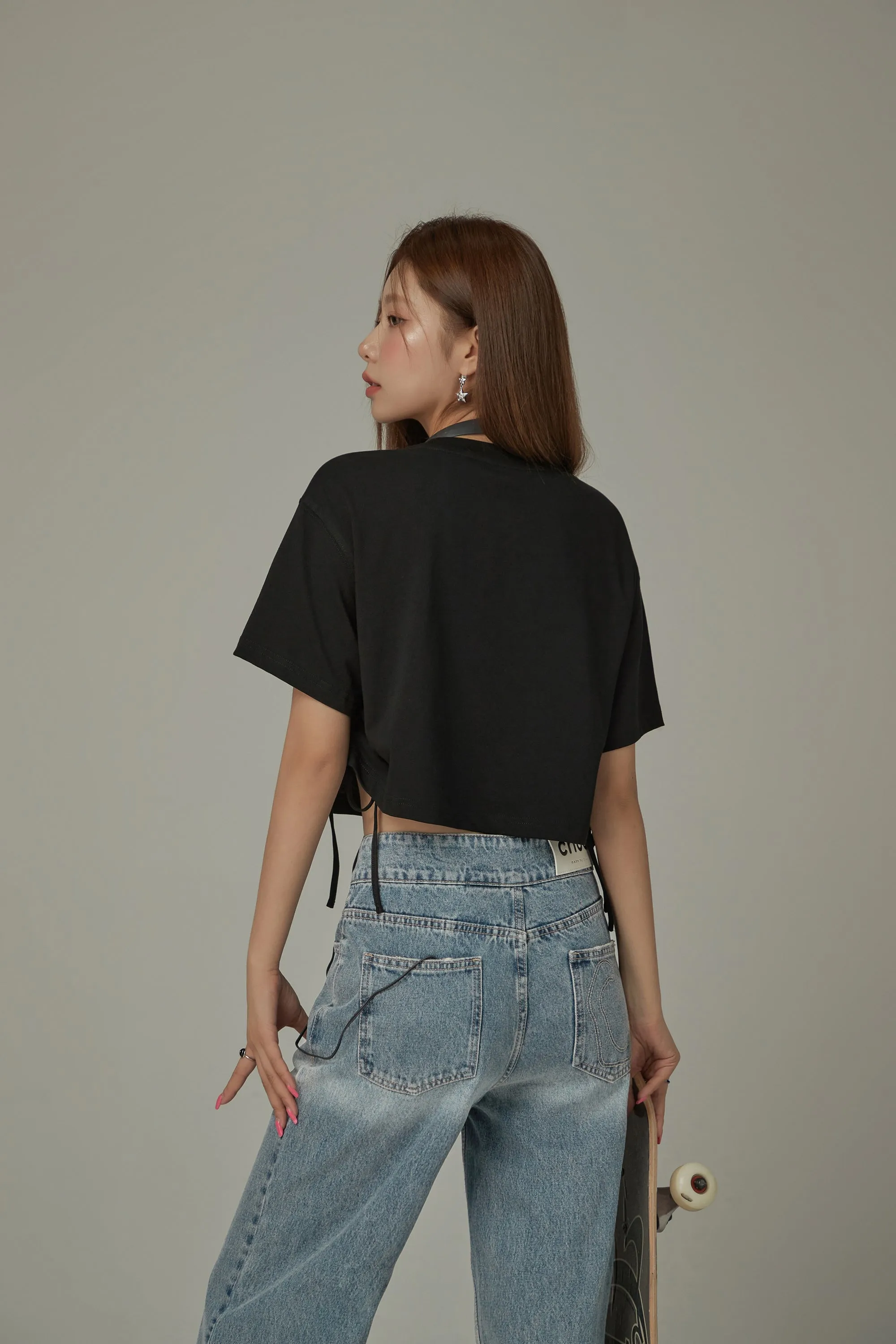 Heart Cherry Boxy Crop Loosefit T-Shirt