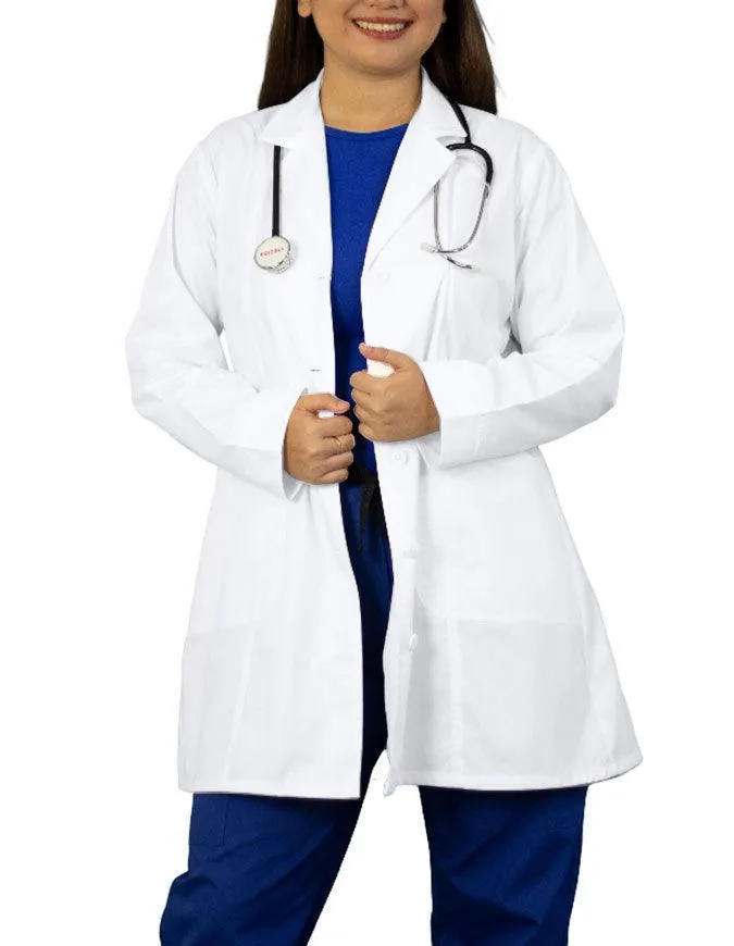 Heedfit Women's Two Pocket 35 Inches White Medical Lab Coat