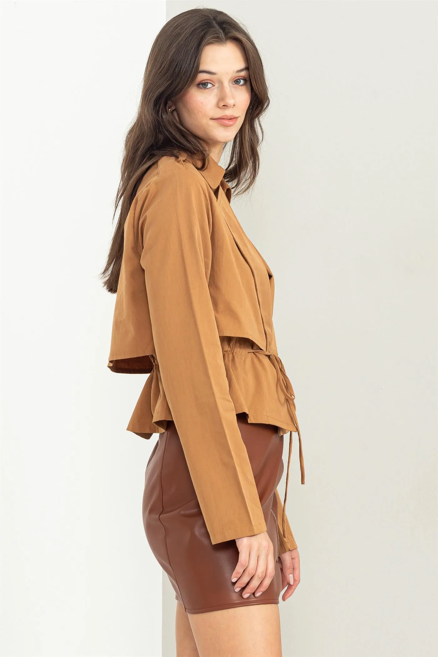 HF23F617-SHORT TRENCH JACKET