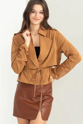 HF23F617-SHORT TRENCH JACKET