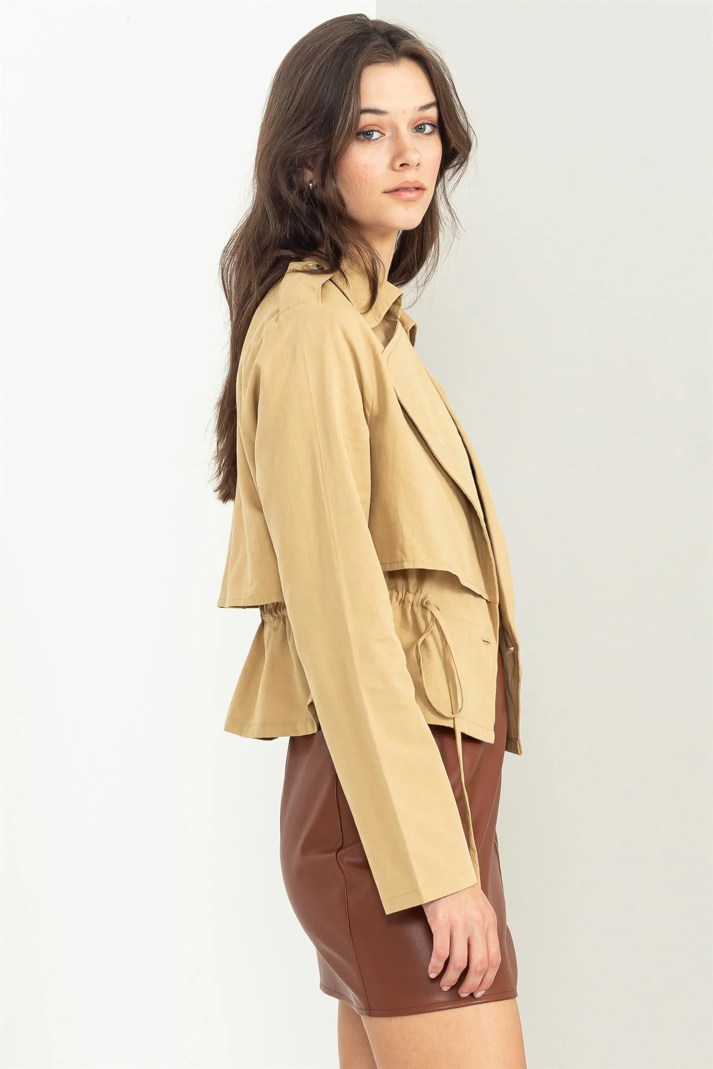 HF23F617-SHORT TRENCH JACKET