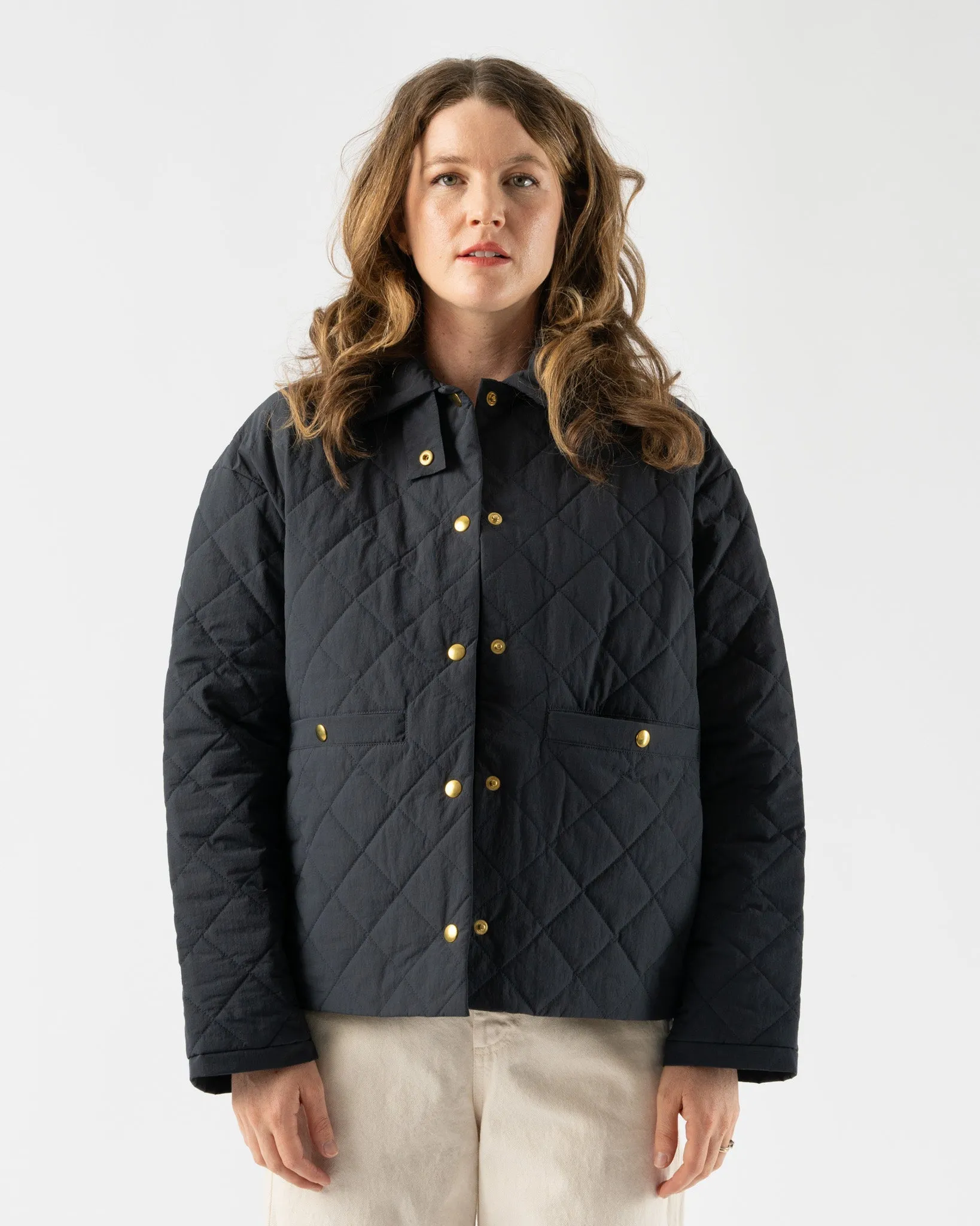 KASSL Taffeta Blouson Jacket in Navy