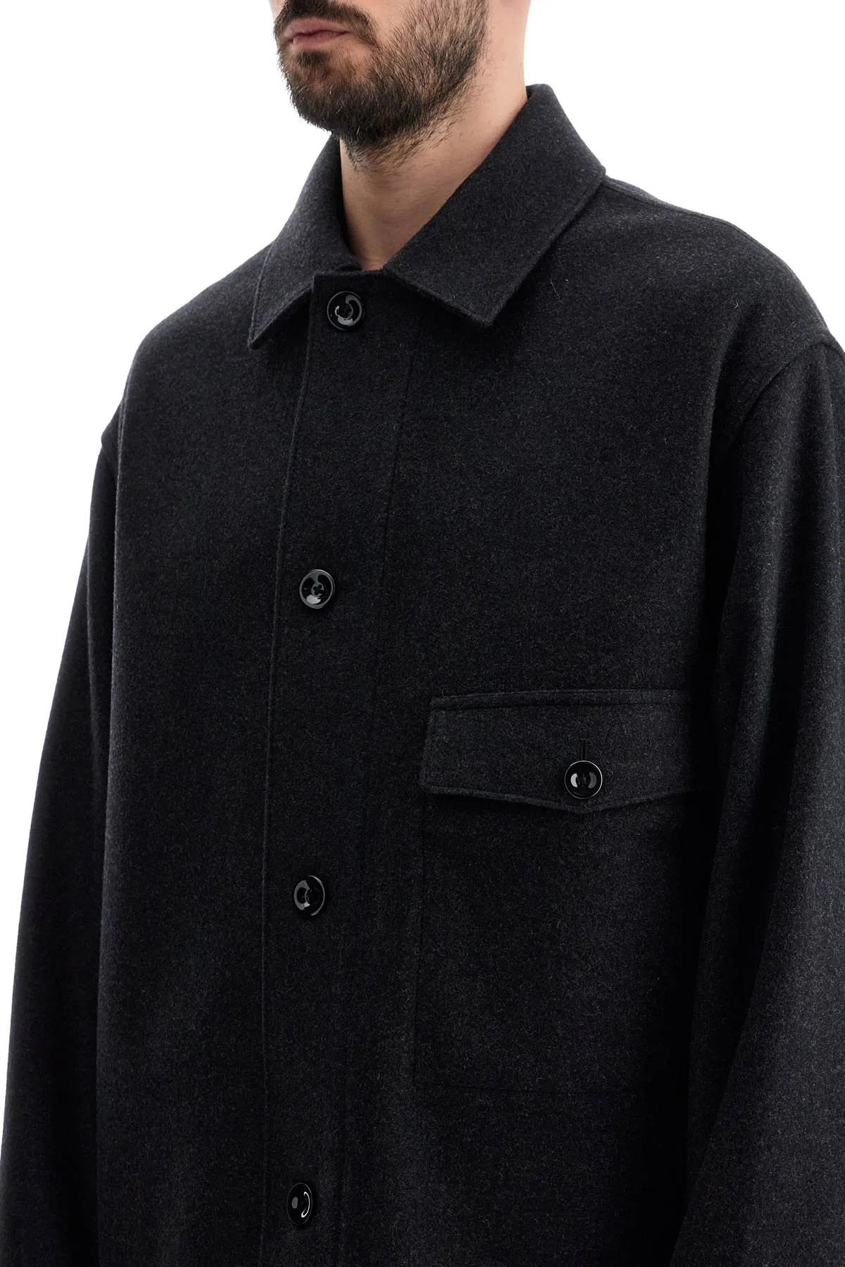 Lemaire Wool Felt Overshirt In