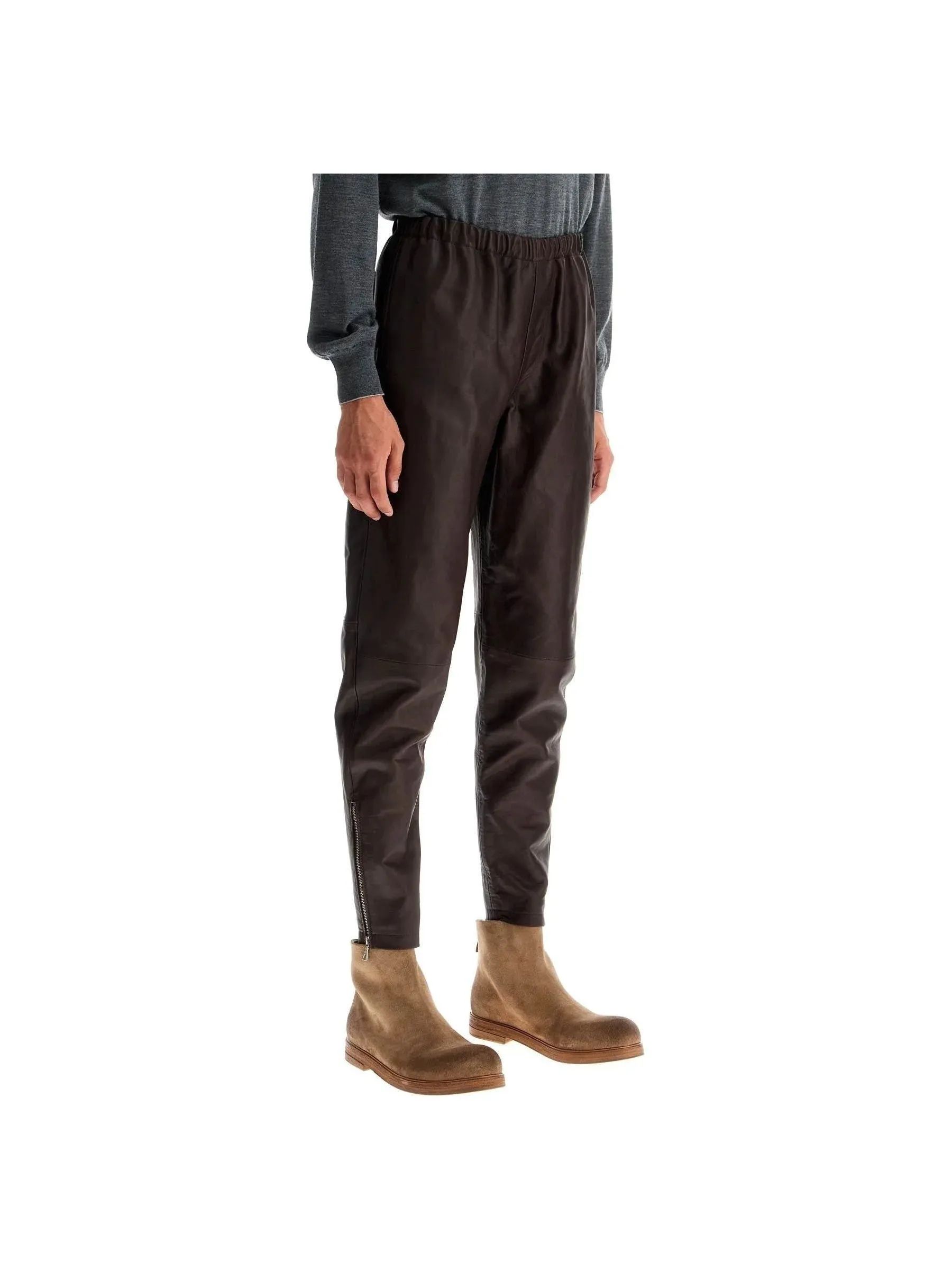 Linfold Leather Trousers