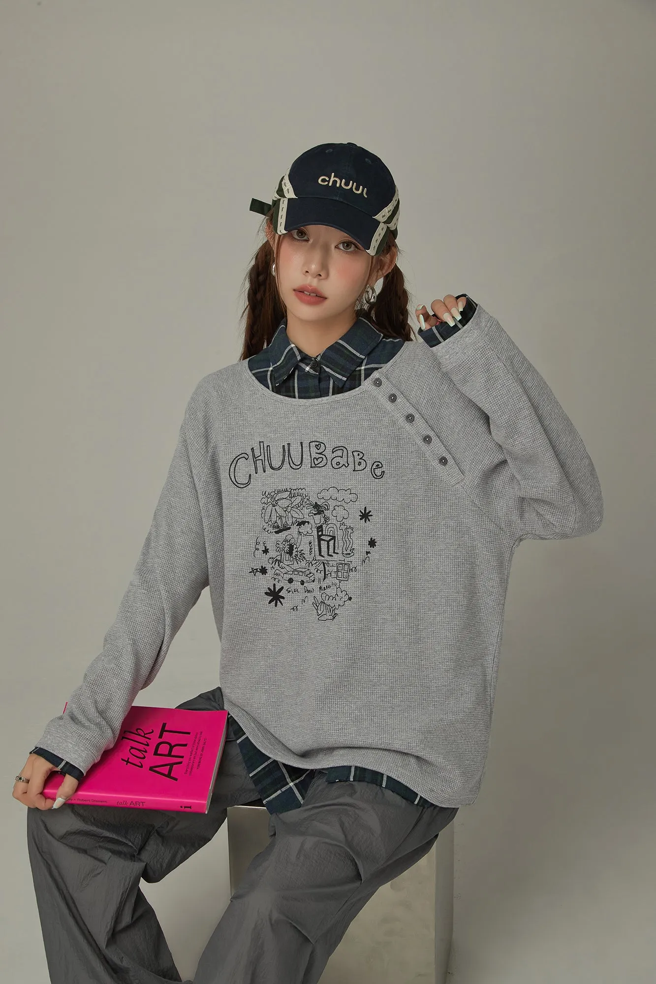 Logo Drawing Raglan Boxy T-Shirt