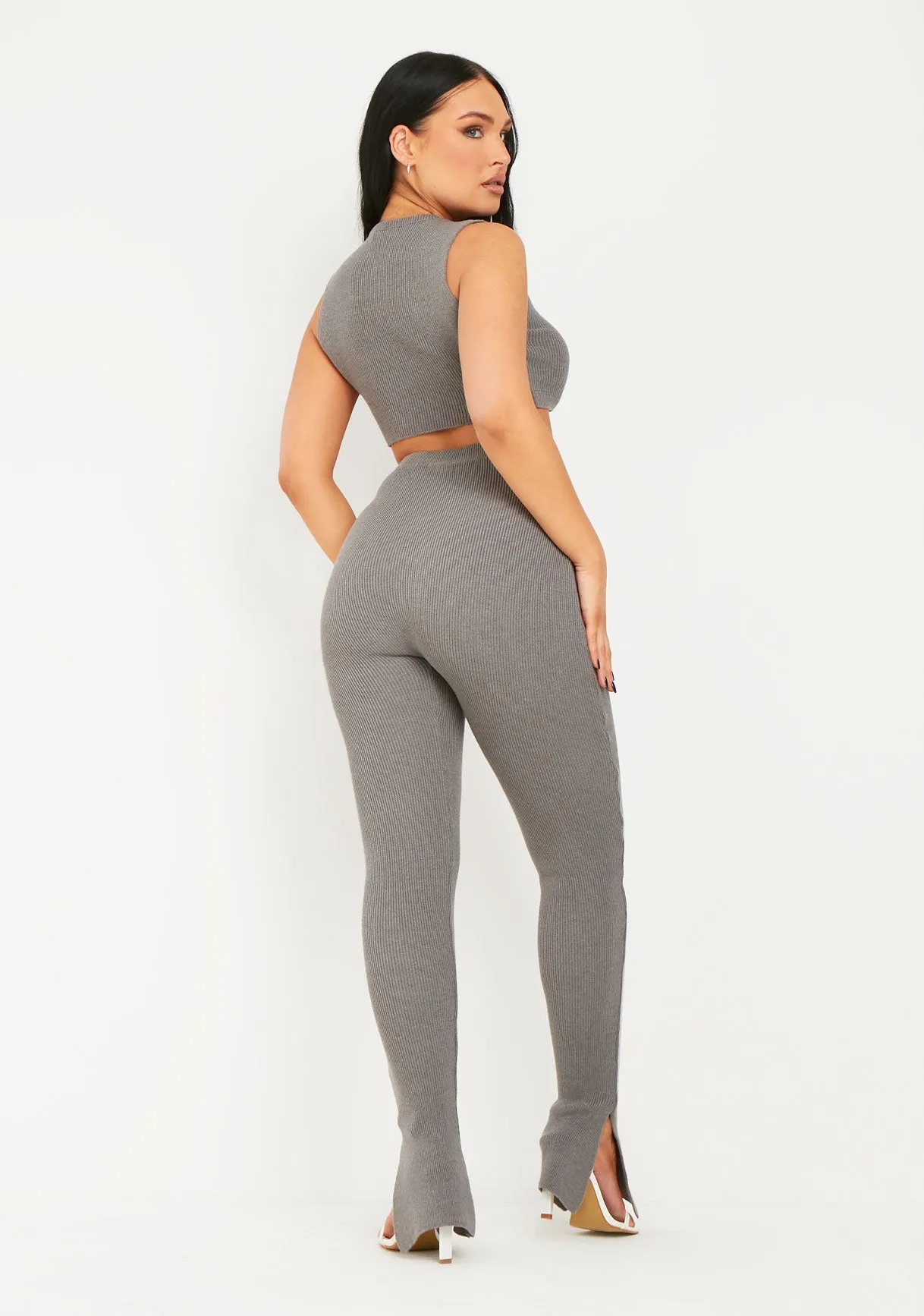 Madilyn Charcoal Knitted Leggings