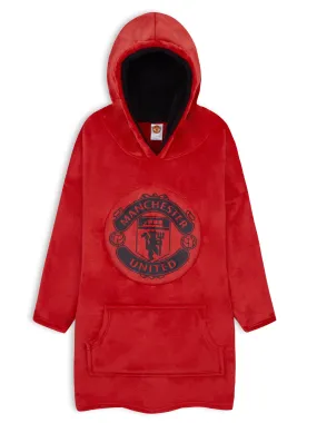 Manchester United Red Oversized Poncho for Kids