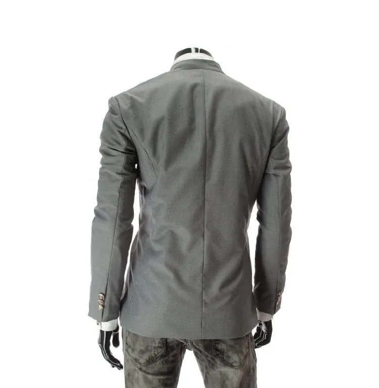 Men's Autumn Slim Suit Blazer With Asymmetrical Design