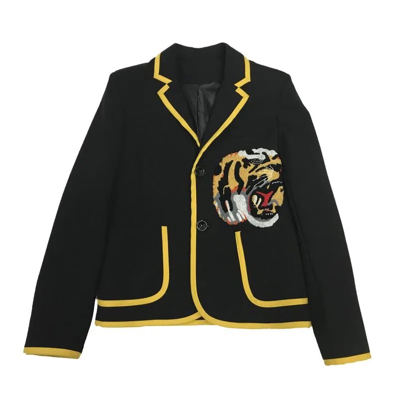 Men's Blazer With Embroidered Tiger Head