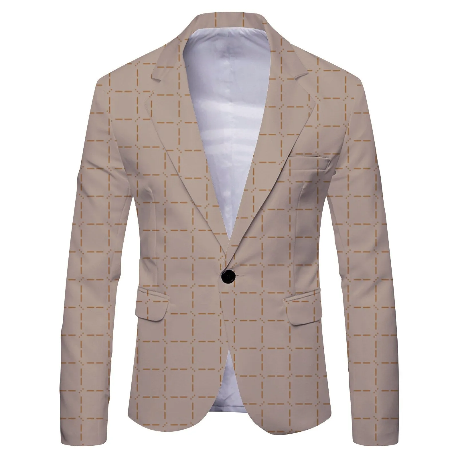 Mens Casual  Check Print Blazer