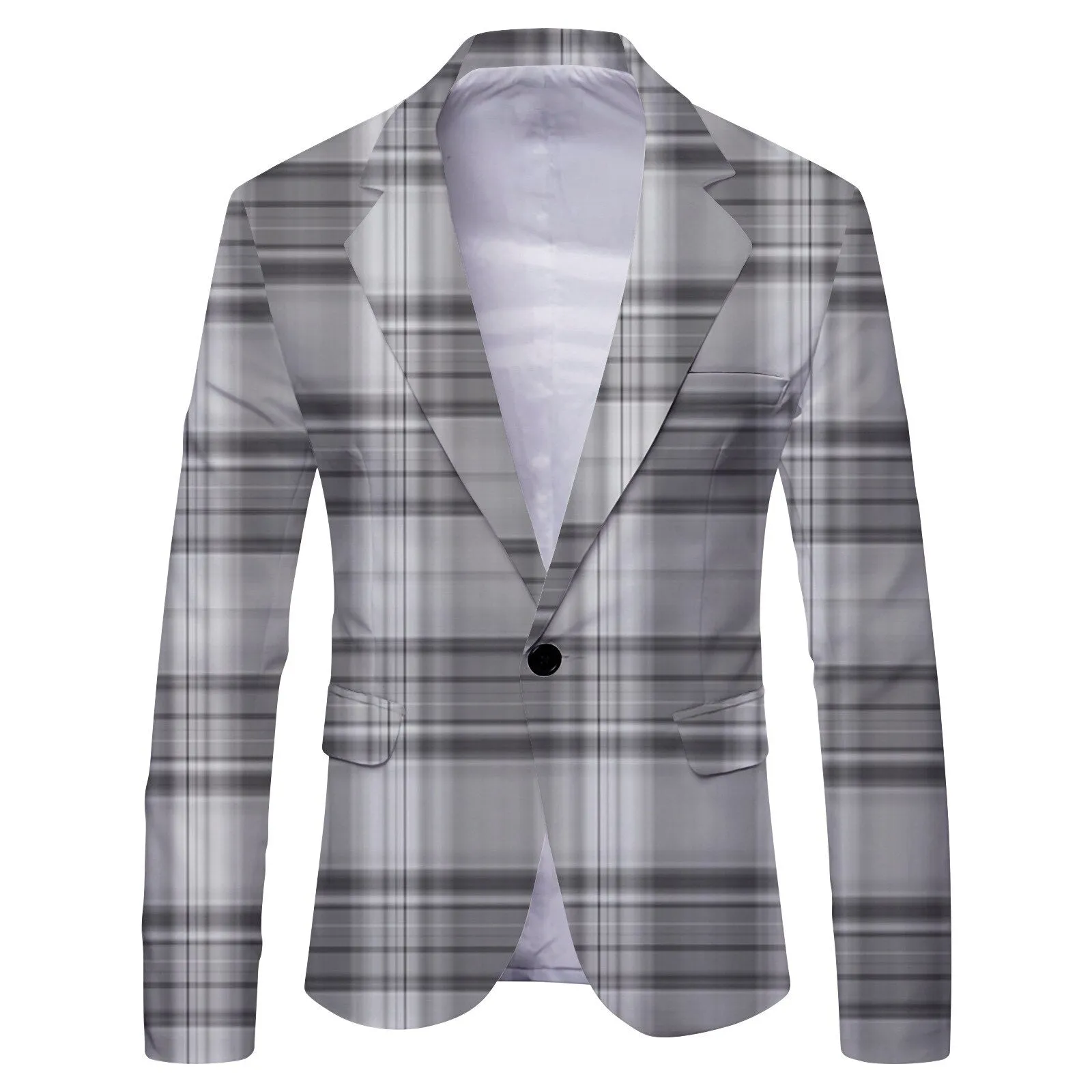 Mens Casual  Check Print Blazer