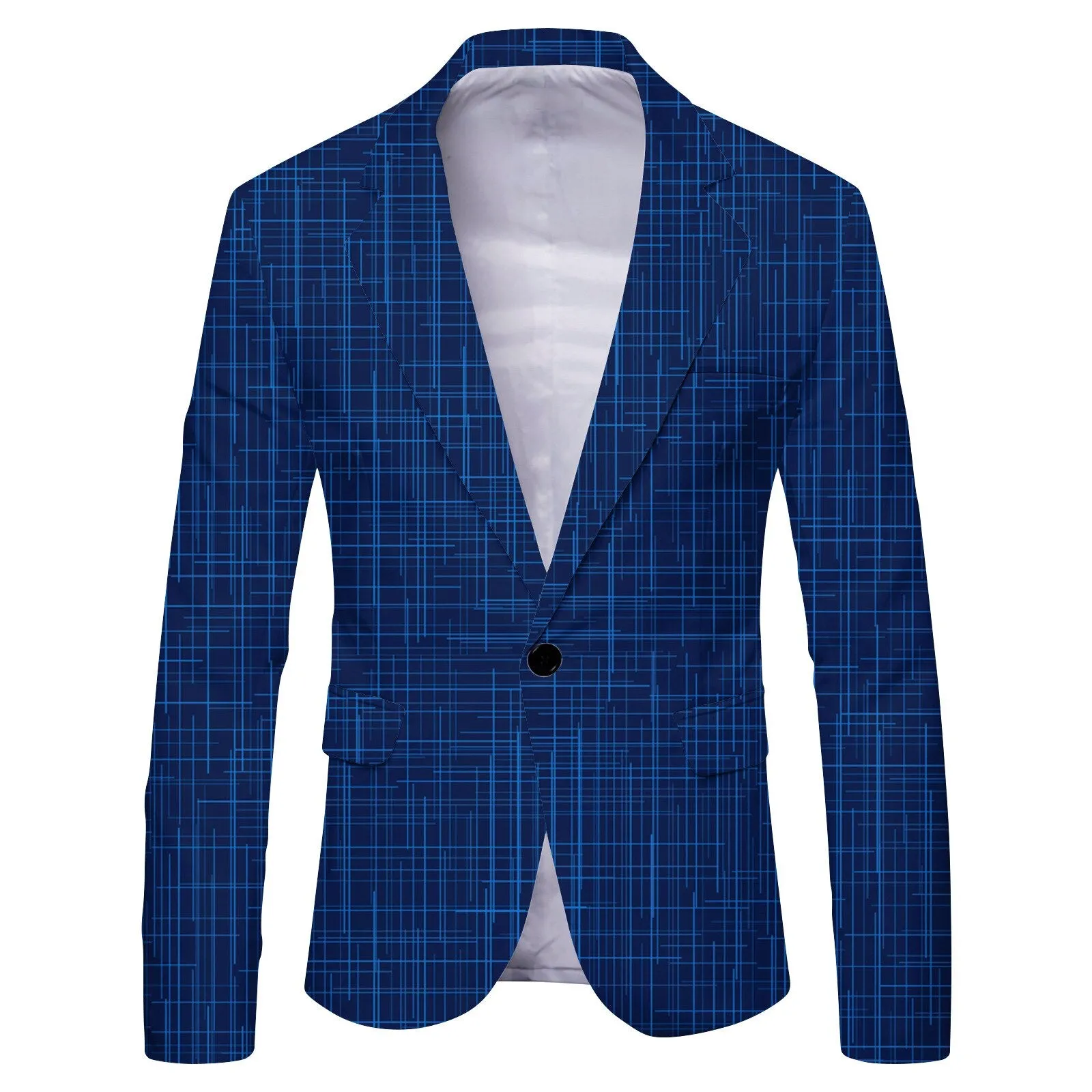 Mens Casual  Check Print Blazer