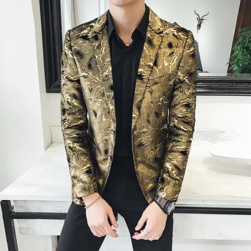 Men's Casual Single Breasted Velvet Blazer