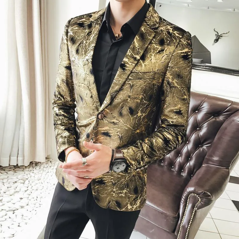 Men's Casual Single Breasted Velvet Blazer