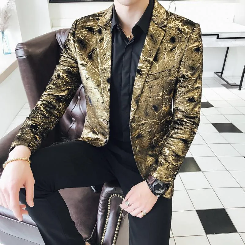 Men's Casual Single Breasted Velvet Blazer