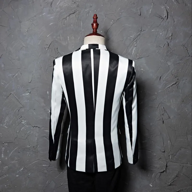 Men's Casual Striped Blazer