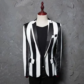 Men's Casual Striped Blazer