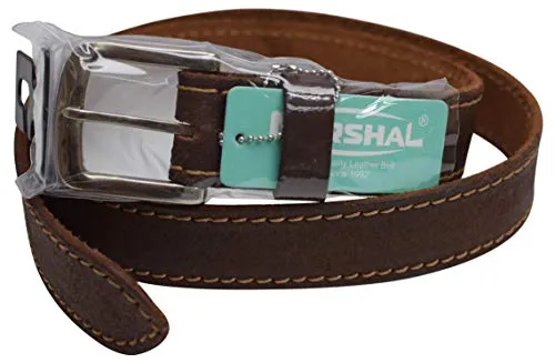 Men's Light Brown Full Grain Genuine Leather Classic Dress Belt with Removable Buckle