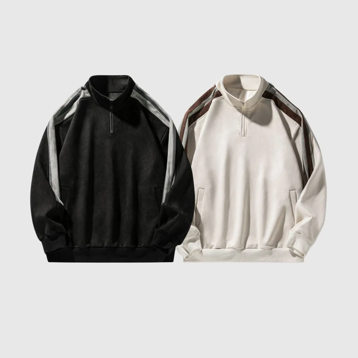 Minimalist Contrast Stripe Sweatshirts