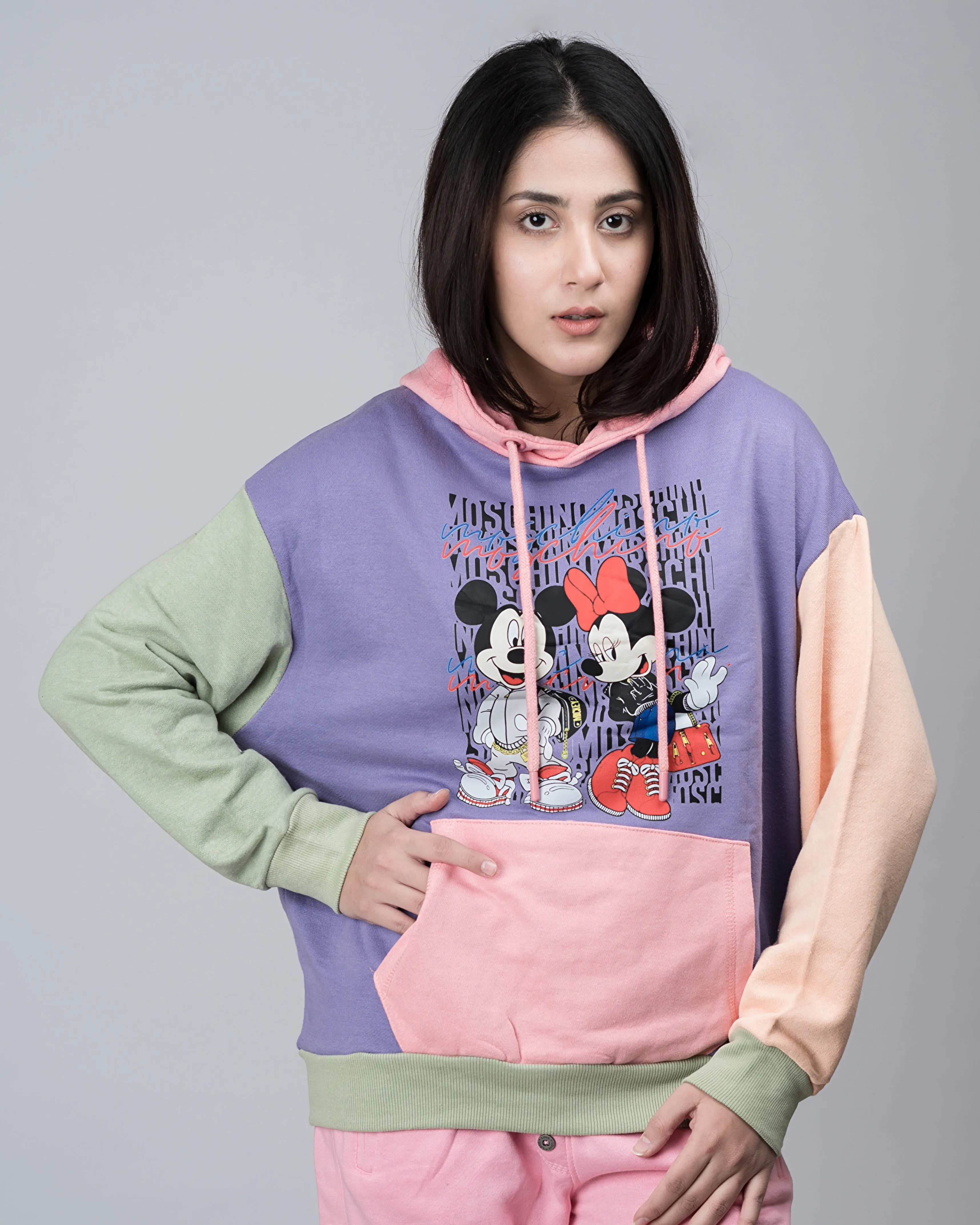 Moschino Contrast Colour Block Oversized Hood