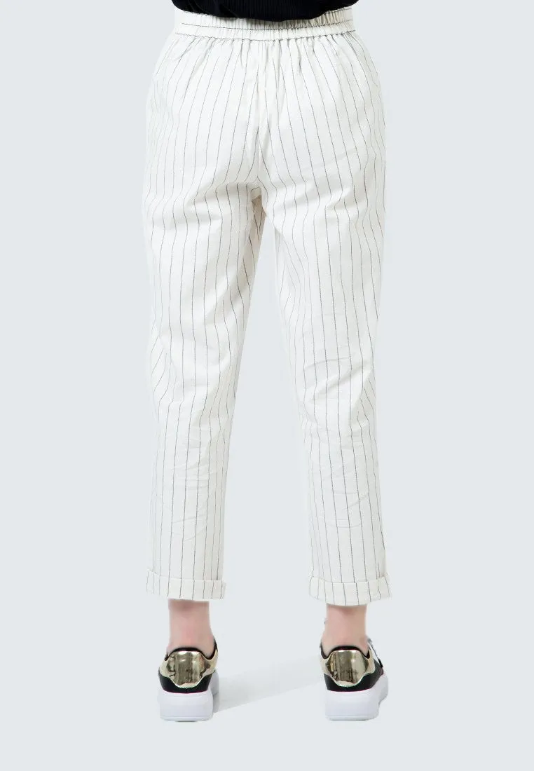 Off White Striped Tailored Pants